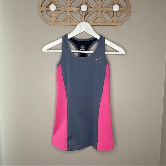 Nike Dri-Fit Work Out Tank Top Pink/Gray Sz XS - Picture 1 of 9